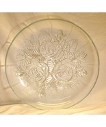 Deep Round Clear Rose Platter Textured Panel Sides - £23.38 GBP