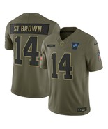 New Mens Amon-Ra St. Brown #14 Lions 2025 Salute to Service LimitedJerseys Olive - $69.90