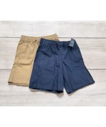 Lot of 2 NWT Abercrombie kids Cotton pull on Shorts Size 11/12 Youth blu... - $44.54