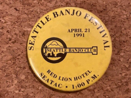 Vintage Seattle Banjo Festival 1991 Washington Music Festival 2.25&quot; - £5.28 GBP