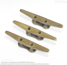 Set of 3 Solid Brass Retro Nautical Boat Cleats Wall Mount Hooks - 5.51&quot; - £27.97 GBP
