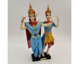 1960s 11&quot; Pair of Thai Dancer Dolls in Traditional Costume On Stand - $19.79