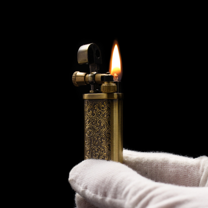 Copper Kerosene Lighter, Retro EDC Unique Emboss Kerosene Lighter (Witho... - $18.95