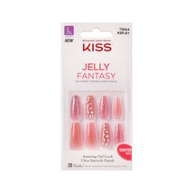 KISS Gel Fantasy, Press-On Nails, Nail glue included, &#39;Jelly Baby&#39;, Ligh... - $10.77