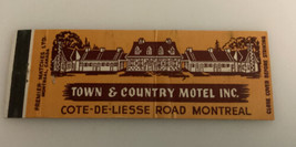 Vintage Premier Matchbook Cover Town &amp; Country Motel Montreal Canada - $14.01