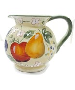 Vtg Retired Gibson Home Stoneware Large Ceramic Pitcher Fruit Grove Appl... - £42.82 GBP