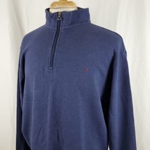 Polo Ralph Lauren 1/4 Zip Pullover Long Sleeve Sweatshirt XL Blue Cotton... - £18.87 GBP