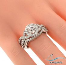 2.60 CT White Gold Over Round Diamond Engagement Bridal Ring Wedding Band Set - £79.72 GBP