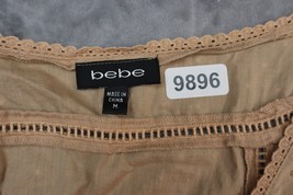 Bebe Shirt Womens Medium Brown Casual Lightweight Sleeveless Boho V-Neck - £17.89 GBP