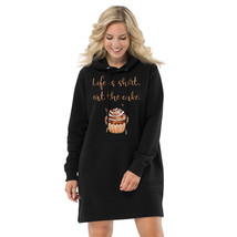 Life Is Short Eat The Cake Quote Lettering Chocolate Design Hoodie dress - £41.56 GBP