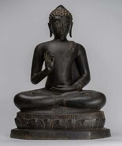 Antigüedad Tibet Estilo Sentado Enseñanza Estatua de Buda - 76cm/76.2cm - £3,061.53 GBP
