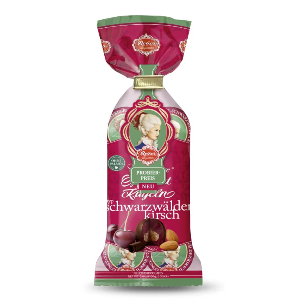 Reber Constanze Mozart Black Forrest Cake MARZIPAN chocolates-160g/8pc.