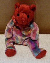TY Beanie Baby July Teddy Birthday Bear 8&quot; 2001 Stuffed Animal 258B  - £4.78 GBP