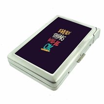 Everything Will Be Okay Em1 Hip Silver Cigarette Case With Built In Ligh... - $12.95