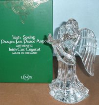 Lenox Irish Spring Prayer For Peace Crystal Angel w/Dove Figurine 8&quot; Ireland New - £119.80 GBP