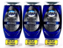 (3 Ct) Dawn Ultra Platinum 4X Grease Clean Power EZ Squeeze Dish Liquid 12.4 Oz - £22.15 GBP