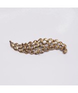Vintage MONET LEAF Large Textured Brushed Gold Tone Pin Statement Brooch - $435.83 MXN