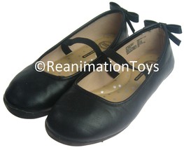 Girls Wonder Nation Casual Black Dress Shoes Ballet Flats Slip-On Bows Size 1 - $14.99