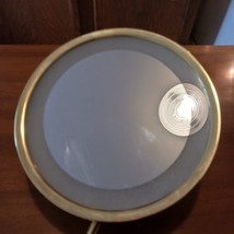 Makeup Mirror Lighted Hard Mount Goldtone Magnifier 10&quot; health &amp; beauty - £33.53 GBP