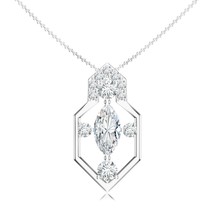 Moissanite Pendant Necklace Jewelry in 14k White Gold Finish 925 Sterlin... - $90.99 CAD
