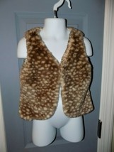Hanna Andersson Brown/White Fur Vest Size 100 Girl&#39;s EUC - £16.60 GBP