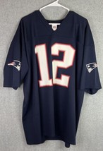Reebok NFL New England Patriots Jersey 12 Brady in Blue Size 2XL - £36.72 GBP