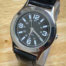 Unbranded Quartz Watch Men Silver Black Military Dial Analog New Battery - £14.90 GBP