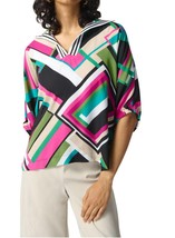 Joseph Ribkoff georgette geometric print boxy top in BLACK/MULTI - £89.96 GBP