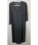 Torrid Super Soft Sleep Charcoal Gray Ribbed Long Sleeve Gown Size Large... - $44.99