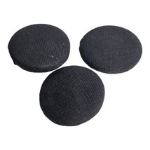 Lot 3 Large Buttons Vintage Black Fabric Covered Metal 23 mm Diameter Shank - $4.95