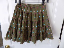 Mini Boden Brown Polk Dot Twirly Skirt Cord Fabric Size 5/6Y Girl&#39;s EUC - £13.40 GBP