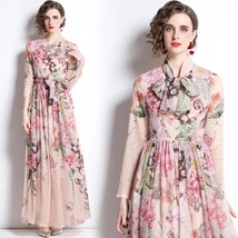 Quality Runway Dress Designers 2023 Autumn Letter C  Print Ribbon  Up Women Part - £73.25 GBP