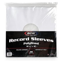 Pack of 50 BCW Paper Record Sleeves 33 RPM - Polylined - SQ Corners - Wi... - £22.60 GBP