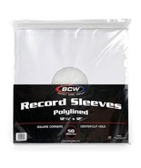 Pack of 50 BCW Paper Record Sleeves 33 RPM - Polylined - SQ Corners - Wi... - $28.69