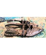 NO BOUNDARIES Strappy Snakeskin Sling Back Shoes Women’s Size 10 - €17,07 EUR