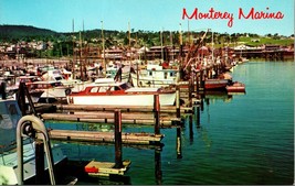 Marina Boats at Dock Monterey California CA UNP Chrome Postcard - £2.10 GBP