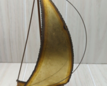John DeMott Brass Metal Sailboat Sculpture Quartz Base Vintage Signed Art - $19.79