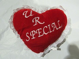 Valentine&#39;s Day Red Velvet Heart Embroidered &quot;U R SPECIAL&quot; Plush 8 1/2&quot; - £4.67 GBP