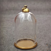 3pcs 38*25mm glass globe antique bronze base 8mm beads cap set glass bottle vial - £19.93 GBP