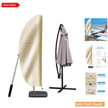 Easy Install Umbrella Cover with Zipper – Windproof Design for 9-14ft Um... - $48.46
