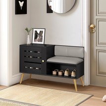 Vecelo Entryway Shoe Bench With Storage: 26.5&quot;L X 13.5&quot;W X 19.5&quot;H; Removable - $52.92