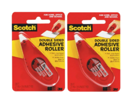 Scotch Double Sided Adhesive Rollers Each Is 0.27 In x 312 In (8.6 Yds) 2 Pack - £11.46 GBP