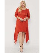 Women&#39;s Asymmetrical Raw Edge Hem Solid Dress - $17.20