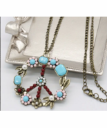 Peace sign turquoise stone pendant - €12,47 EUR
