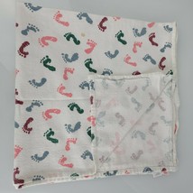 Standard Textile Hospital Footprint Foot Feet Print Baby/Reborn Blanket Flannel - £11.59 GBP