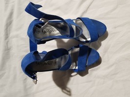 Women New LOOK Blue Suede Stiletto Slingback Sandals Size 5 (38) - £10.79 GBP