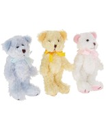 Pastel Plush Bears Posable Figures 4 Inches Tall  Set of 3 Per Package New - $11.95