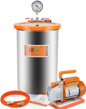 Stainless Steel Vacuum Degassing Chamber Kit with 3.6 CFM 1/4 HP Single ... - £247.44 GBP