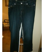 Womens Seven Jeans- Dark Distressed  White stitching and Rhinestone Butt... - £8.95 GBP