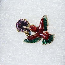Humming Bird Enamel Brooch Pin Colorful  24mm L  x  18mm H - $126.23 MXN